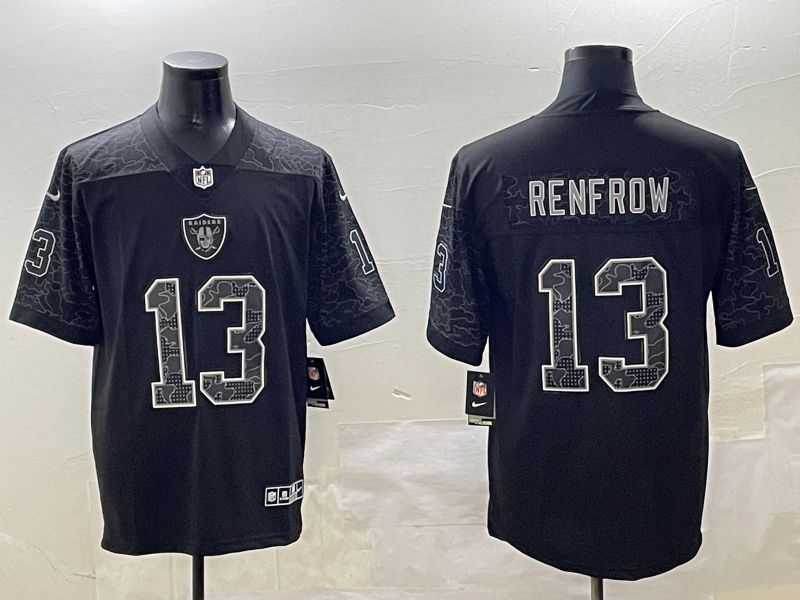 Men Oakland Raiders #13 Renfrow 2025 Nike Black RFLCTV Limited NFL Jersey style 4